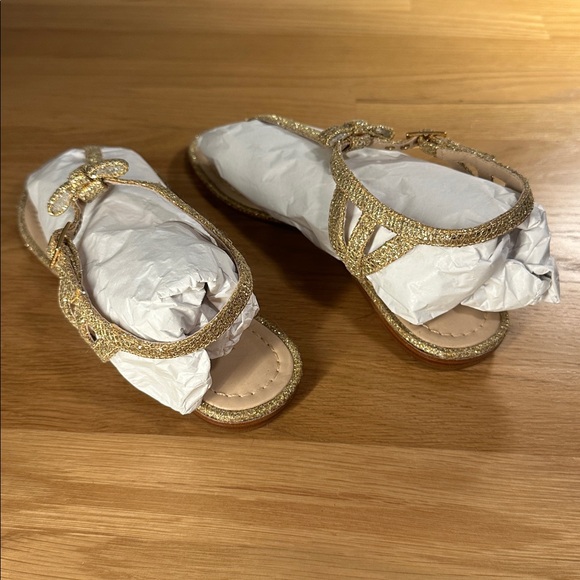 Kate Spade Glittering Gold T-strap Sandals - Picture 4 of 9